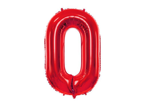 Picture of FOIL BALLOON NUMBER 0 RED 34 INCH